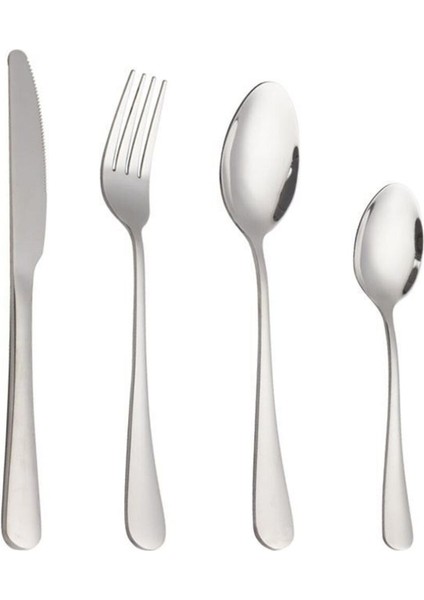 24 Parça Gri Çelik Yemek Takımı, 6 Kişilik Set fırsatları