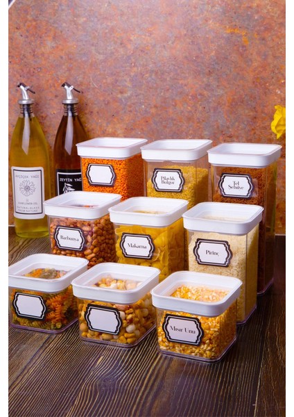 9 Parça Vakum Kapaklı Lüx Saklama Kabı Seti, Beyaz, Pratik ve Şık Mutfak Gereçleri fiyatları