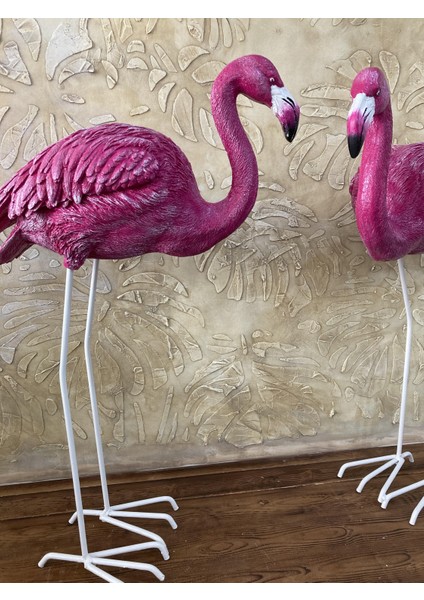 Flamingo Egik Başlı Bahce Biblo Fusya fiyatları