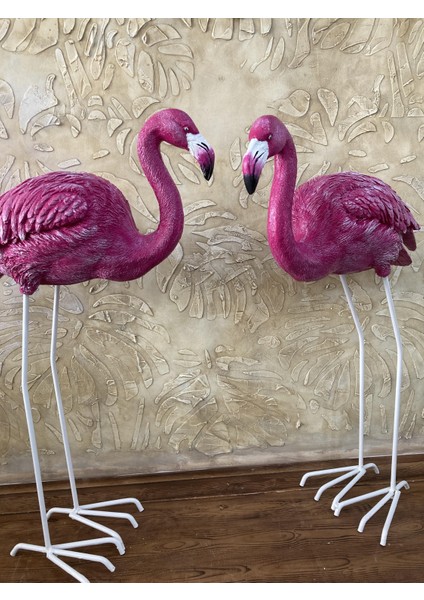 Flamingo Egik Başlı Bahce Biblo Fusya modelleri