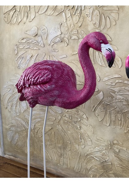 Flamingo Egik Başlı Bahce Biblo Fusya indirimleri