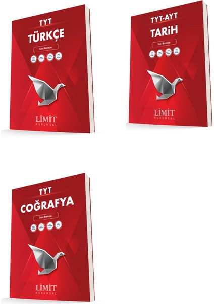 Limit Kurumsal Tyt Türkçe + Tarih + Coğrafya Soru Bankası Seti 3 Kitap