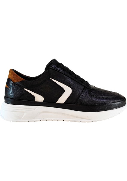 Erkek Ön Yüzü Delikli Hakiki Tabaka Deri Sneakers Ayakkabı 25WM0323