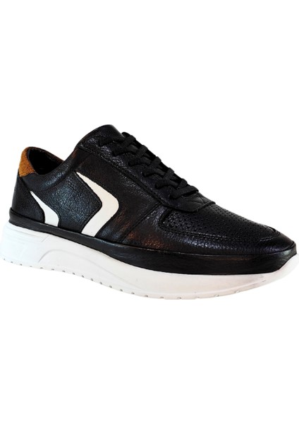 Erkek Ön Yüzü Delikli Hakiki Tabaka Deri Sneakers Ayakkabı 25WM0323 fiyatları