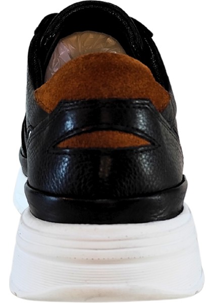 Erkek Ön Yüzü Delikli Hakiki Tabaka Deri Sneakers Ayakkabı 25WM0323