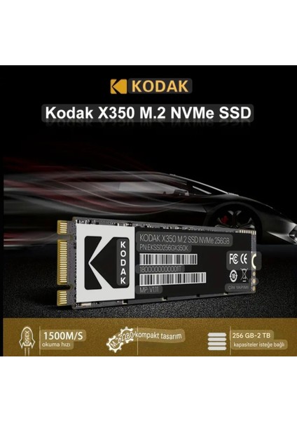 256Gb.X350 Ssd M.2 2280 Ce Lisanslı Nvme PCLe Gen 3.0x4 Yüksek Hızlı 2000MBs Orjinal Lisanslı fiyatları