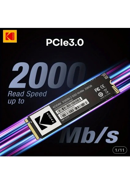256Gb.X350 Ssd M.2 2280 Ce Lisanslı Nvme PCLe Gen 3.0x4 Yüksek Hızlı 2000MBs Orjinal Lisanslı