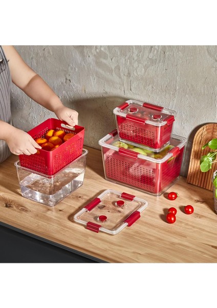 4 Lt. Saklama Kabı, Bordo, Dayanıklı ve Şık Tasarım