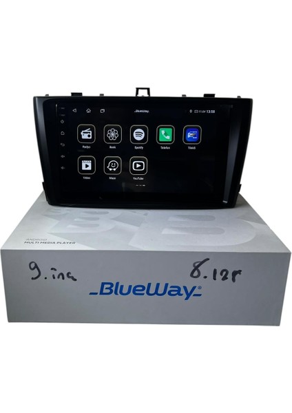 Toyota Avensis 2009-2015 Siyah Blueway 8-128 Tam Profesyonel Oem Multimedia modelleri