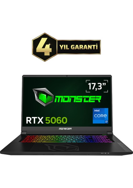 Tulpar T7 V26.2.4 Intel Core I7 13620H 16 GB Ram 1 Tb SSD 8 GB Rtx 5060 Freedos 17,3" Fhd 144 Hz Oyun Bilgisayarı