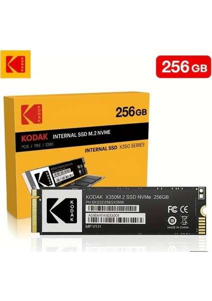 256Gb.X350 Ssd M.2 2280 Ce Lisanslı Nvme PCLe Gen 3.0x4 Yüksek Hızlı 2000MBs Orjinal Lisanslı