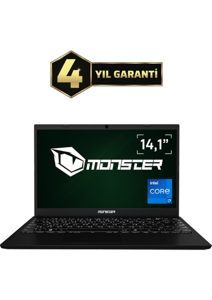 HUMA H4 V5.2.6 Black Intel Core i7 1255U 16 GB RAM 1 TB SSD FreeDOS 14,1'' FHD 60 Hz Taşınabilir Bilgisayar