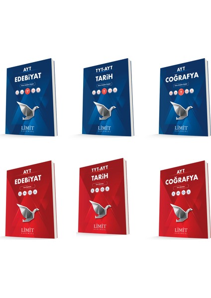 Limit Kurumsal Ayt Edebiyat + Tarih + Coğrafya Konu Anlatım Föyleri + Soru Seti 6 Kitap