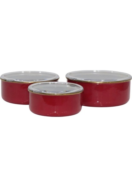 Renkli Emaye Üçlü Saklama Seti, Şık ve Kullanışlı Mutfak Düzeni Için Ideal modelleri