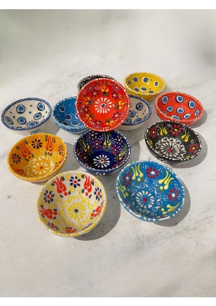 12'li Sarı Çini Seramik Sosluk Seti, Dekoratif ve Şık Tasarım fiyatları