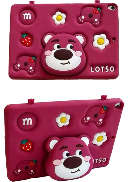 Apple Ipad 8. ve 9. Nesil 10.2 Inç Uyumlu Kılıf Lotso Ayıcık Çocuk Askılı Standlı Eğlenceli Koruyucu fiyatları