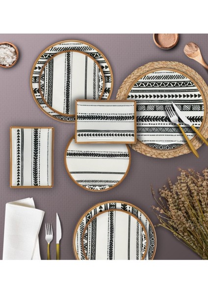 Beyaz 24 cm 6'lı Servis Tabağı Seti, Şık ve Kullanışlı Yemek Sunumu Sağlar. fiyatları