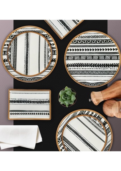 Beyaz 24 cm 6'lı Servis Tabağı Seti, Şık ve Kullanışlı Yemek Sunumu Sağlar. modelleri