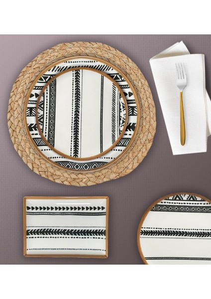 Beyaz 24 cm 6'lı Servis Tabağı Seti, Şık ve Kullanışlı Yemek Sunumu Sağlar. fırsatları