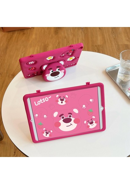 Apple Ipad 8. ve 9. Nesil 10.2 Inç Uyumlu Kılıf Lotso Ayıcık Çocuk Askılı Standlı Eğlenceli Koruyucu indirimleri