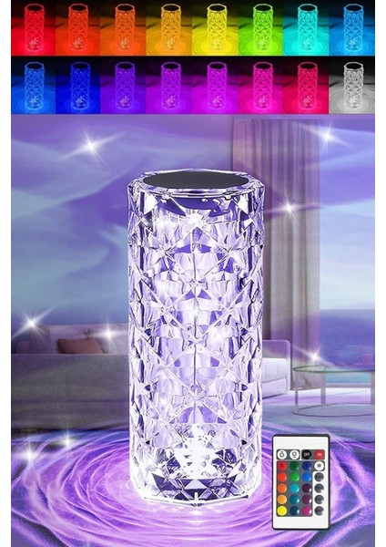 USB Şarjlı Dokunmatik Masa Üstü Kristal Akrilik Işık Modülü