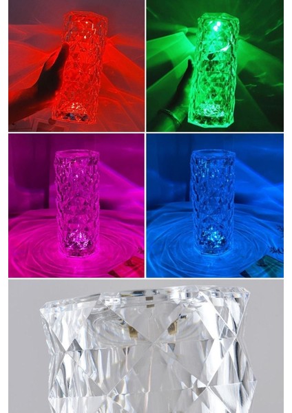 USB Şarjlı Dokunmatik Masa Üstü Kristal Akrilik Işık Modülü