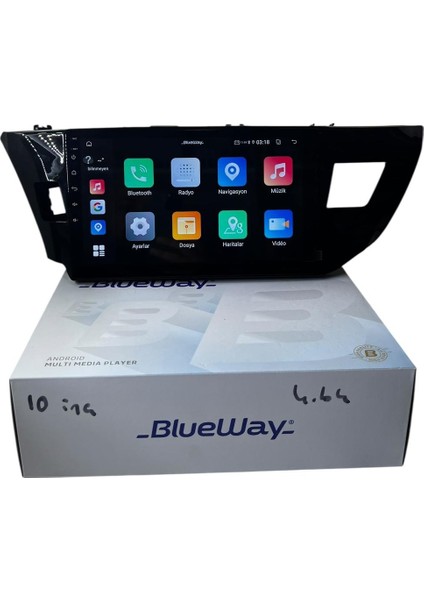 Toyota Corolla 2013-2015 Blueway 4-64 Profesyonel Oem Multimedia
