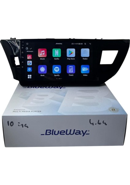 Toyota Corolla 2013-2015 Blueway 4-64 Profesyonel Oem Multimedia modelleri