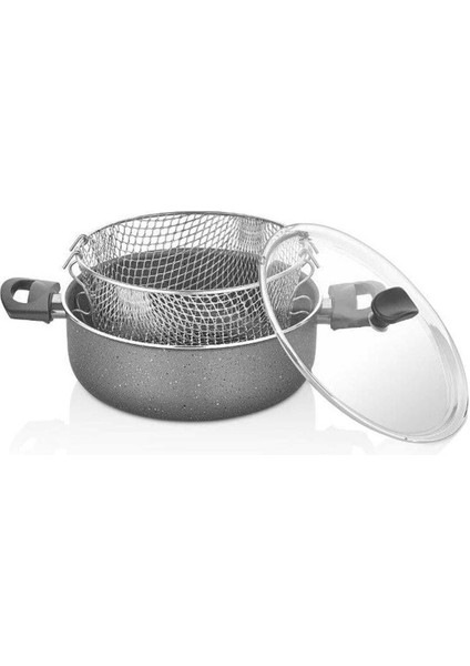 24 cm Granit Cips Fritöz Tenceresi, Dayanıklı ve Şık Mutfak Gereci fiyatları