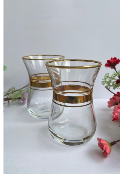 Yaldızlı 6'lı Çay Bardağı, Şık ve Renkli Tasarım fiyatları