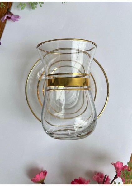 Yaldızlı 6'lı Çay Bardağı, Şık ve Renkli Tasarım modelleri