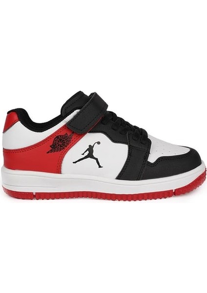 25C.HAYKAT Beyaz-Kırmızı Cırtlı Ortopedik Sneaker Erkek Çocuk Spor Ayakkabı