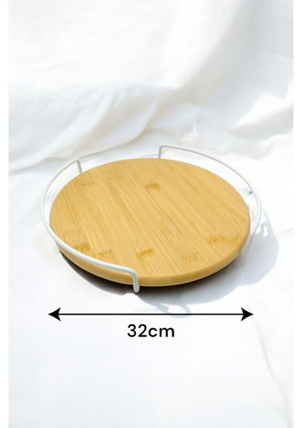 360° Dönebilen Bambu Tepsi 32CM x 32CM, Kahverengi, Şık ve Kullanışlı Tasarım modelleri