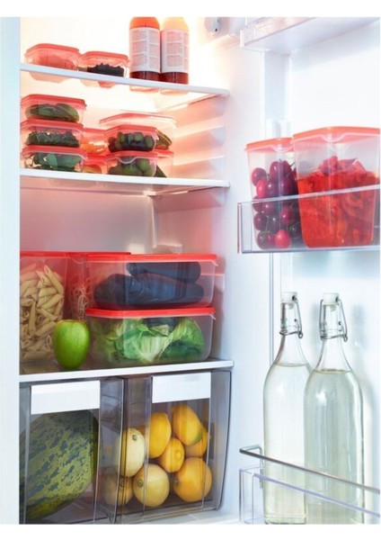 17 Parça Çok Amaçlı Saklama Kabı Seti Yeşil ve Kırmızı Renklerde fiyatları