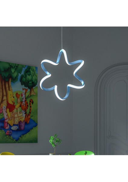 Mavi Tekli Sarkıt LED Avize, Beyaz Işık, Ultra Ledli, Salon, Mutfak, Oda, Hol Için Mükemmel Aydınlatma