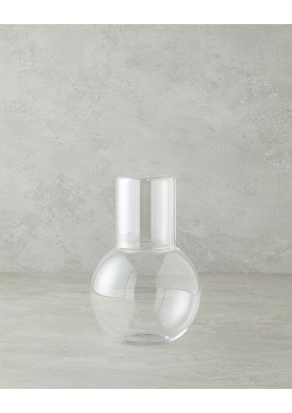 Şeffaf ve Bordo 1300 ml + 300 ml Başucu Sürahi Seti, Şık ve Kullanışlı Tasarım