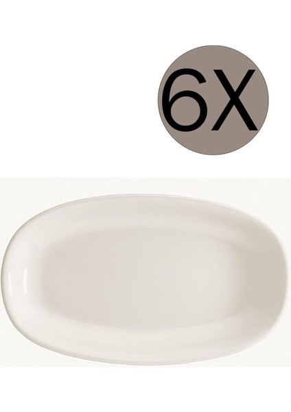 Şık Beyaz Oval Kayık Tabak 15X8.5 Cm, 6'lı Set, Zarif ve Kullanışlı Tasarım