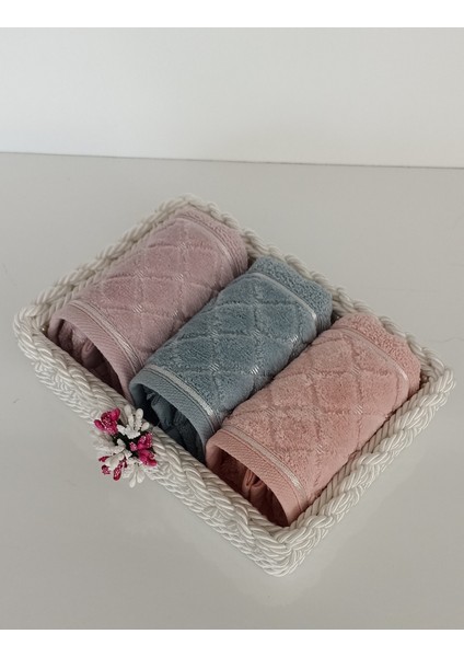 Örgü Havlulu Sepet 3 Adet 30*50 cm Pamuklu Ufak Havlu ve Sepet Hediyelik Bohçalık Çeyizlik fiyatları