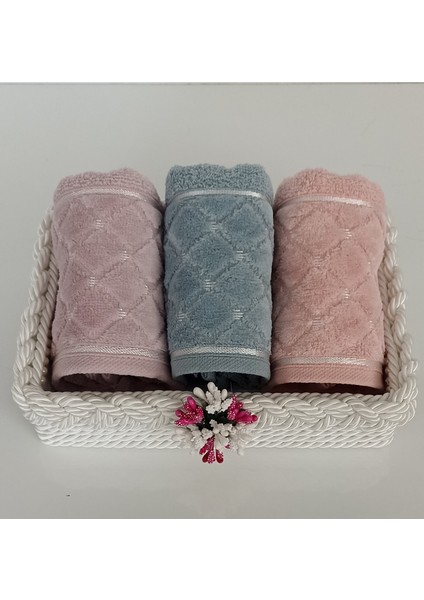 Örgü Havlulu Sepet 3 Adet 30*50 cm Pamuklu Ufak Havlu ve Sepet Hediyelik Bohçalık Çeyizlik modelleri