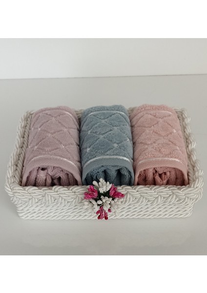Örgü Havlulu Sepet 3 Adet 30*50 cm Pamuklu Ufak Havlu ve Sepet Hediyelik Bohçalık Çeyizlik fırsatları