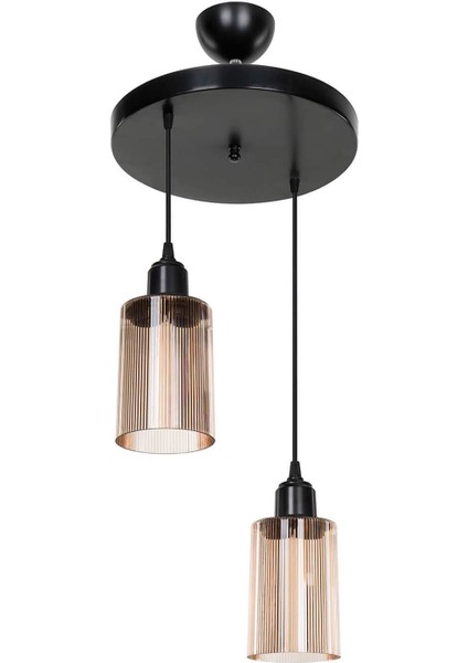 Şık 2'li Avize Seti, Bal Optik Cam ve Modern Tasarım, Evinizde Şıklık Sağlar. modelleri