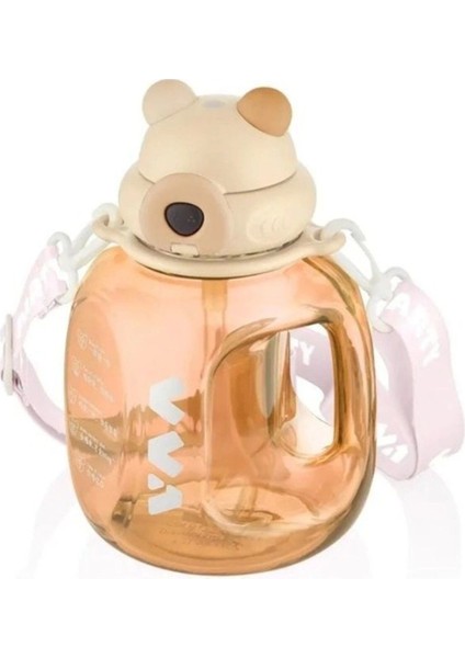 Beyaz ve Turuncu Tritan 1200 ml Su Matarası, Şık ve Dayanıklı Tasarım