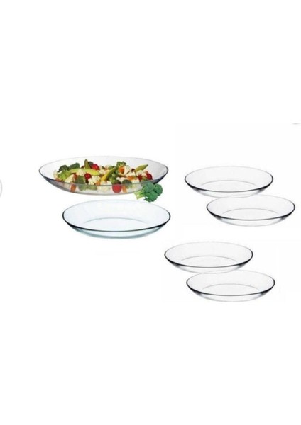 Beyaz Oval Servis Kayık Tabak Seti 6'lı, Şık ve Kullanışlı Yemek Takımı