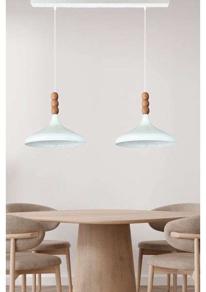 Şık Beyaz Sarkıt Lamba, Oturma Odası ve Mutfak Için Ideal Aydınlatma Seçeneği