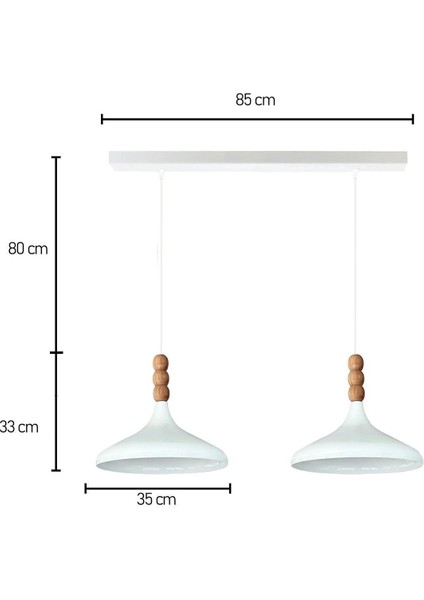 Şık Beyaz Sarkıt Lamba, Oturma Odası ve Mutfak Için Ideal Aydınlatma Seçeneği