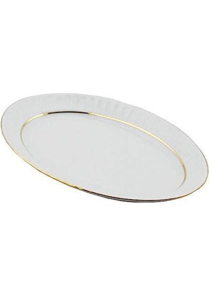 Yaldızlı 30CM Kayık Tabak, Şık ve Şeffaf Tasarım