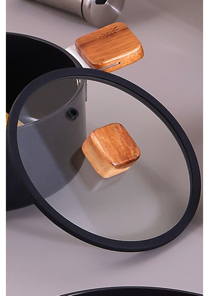 24CM Düz Silikon Çerçeveli Cam Kapak Siyah, Dayanıklı ve Şık Tasarım indirimleri