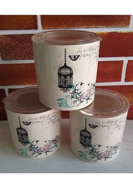 Ege 12 cm 3'lü Saklama Kabı Seti, Renkli ve Şık Tasarım