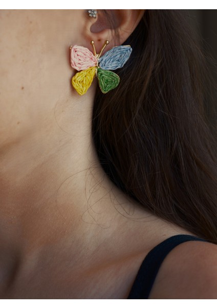 Saaden Kelebek Hasır Küpe modelleri