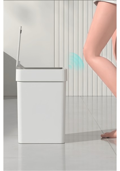 Sensörlü Otomatik Slim Çöp Kovası 9 Lt + Duvara Asılabilir Beyaz Silikon Klozet Fırçası modelleri